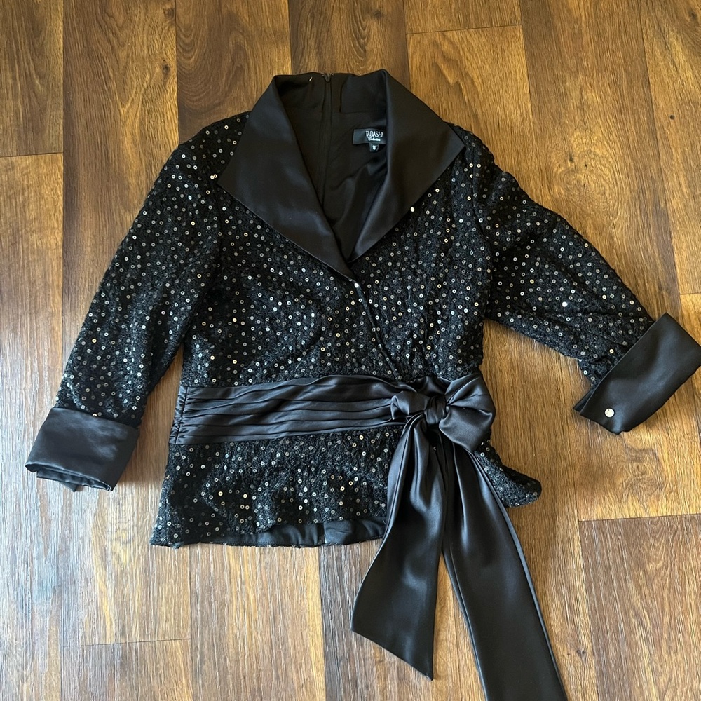 Elegant Black Sequin blouse jacket